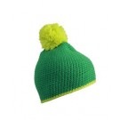 Pompon Hat with Contrast Stripe 